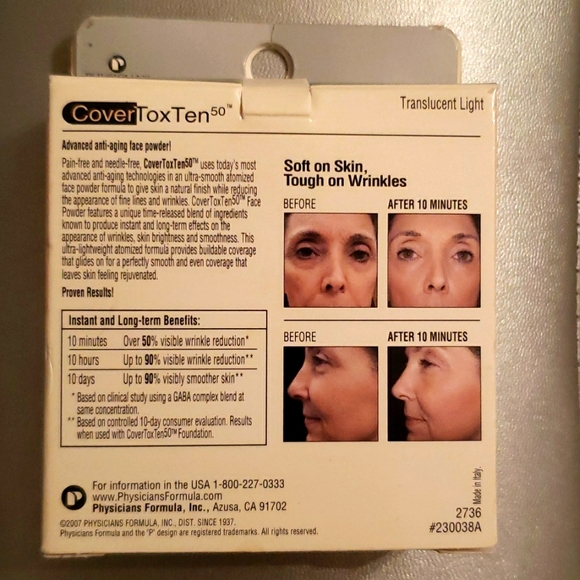 Physicians Formula NEW Wrinkle Therapy Face Powder Italy NIB Translucent LIGHT - Picture 4 of 11